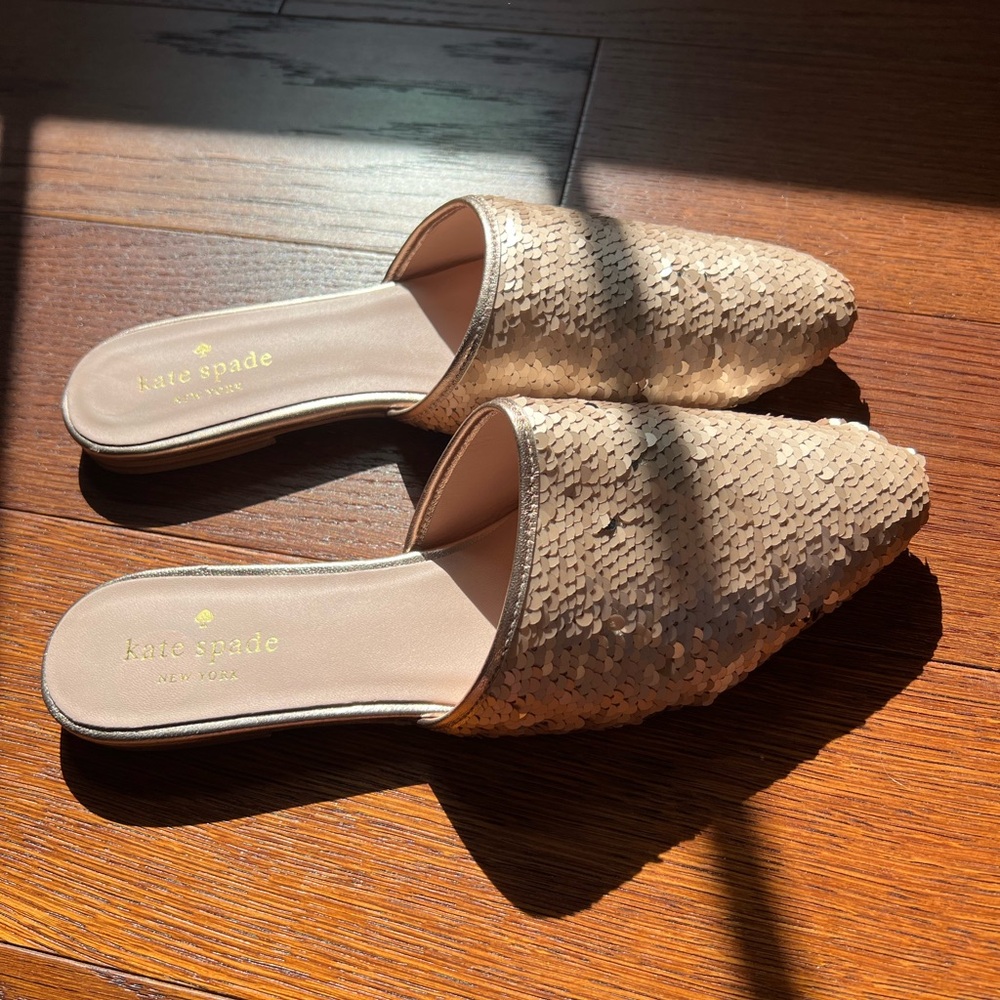 Brand New Kate spade pink sequins mules